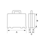 BAHCO Koffer üresen, merev falú elasztikus rögzítő rendszerrel. 23L. A:450mm, B:399mm, C:165mm