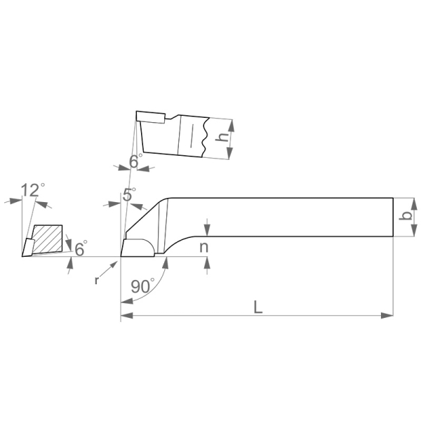 FERVI Forrasztottlapkás esztergakés ISO6 P25 10x10 DIN4980 balos