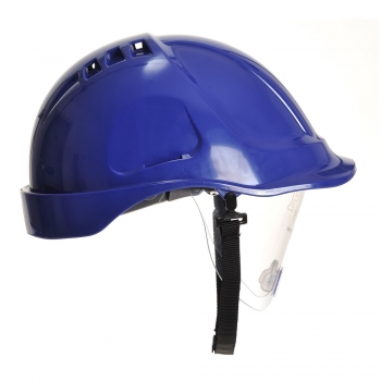 PORTWEST Védősisak védőszemüveggel kombinált, használható: 7 év gyártástól, royal kék