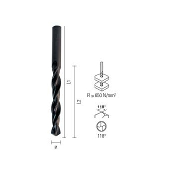 ECEF Fémcsigafúró 7,25 mm HSS fekete, 118° , DIN338