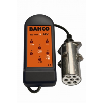 BAHCO Elektromos teherautó ajzat tesztelő 24V 7 tűs, Alkalmazható 24S aljzat
