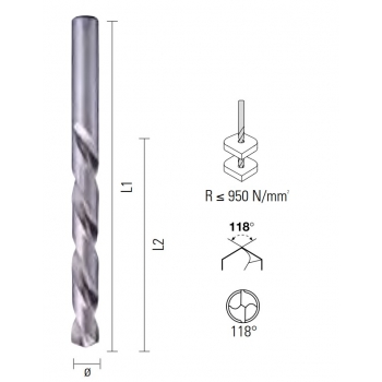 ECEF Fémcsigafúró készlet balos HSS-G, 1-10 mm (19 részes)