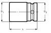 BAHCO Adpter bitátalakító 1/4"-1/4" bitbefogás hatszöggel, 26mm