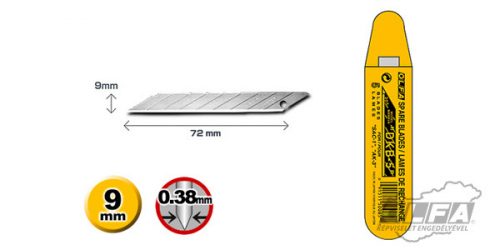 OLFA DKB-5  Standard tartalékpenge, 9mm, 5db/csomag