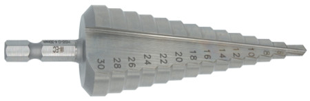 ECEF Lépcsősfúró 4,0-30,0mm HSS-G, 1/4" bitbefogású