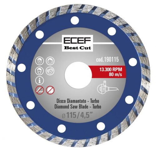 Gyémánttárcsa ECEF, TURBO fogazással 115 mm 4,5"