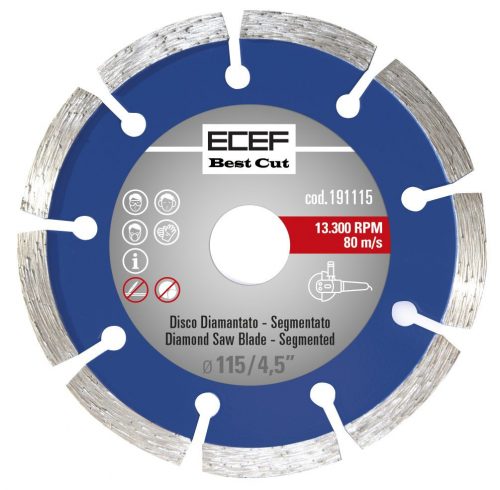 Gyémánttárcsa ECEF, Szegmentált fogazással 115 mm 4,5"