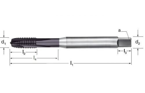 ECEF Gépi menetfúró M10X1,50 HSS-CO-TIALN DIN371/B