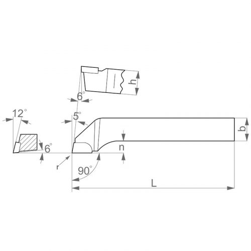 FERVI Forrasztottlapkás esztergakés ISO6 P25 10x10 DIN4980 balos