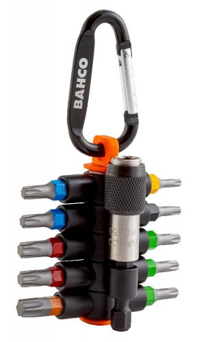 BAHCO Bitkészlet, karabinerrel Torx10-40, (11 részes)