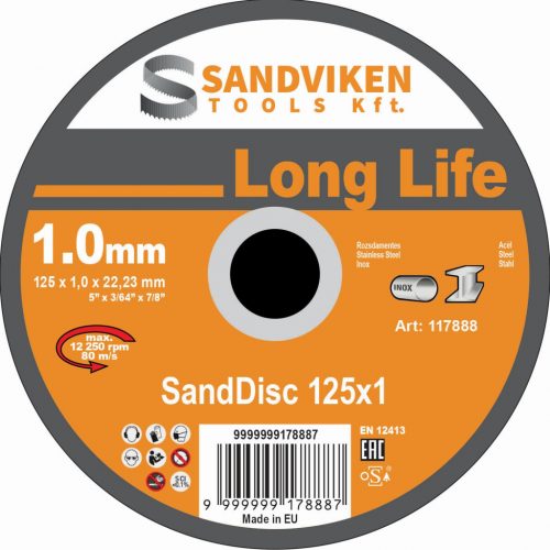 SANDDISC Vágókorong 125x1 mm Long life